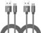 ROFICORD Lot de 2 câbles micro USB, 0,6 m, chargeur Android, en nylon tressé, haute vitesse, USB 2.0 A vers Micro B, câble de charge universel pour HTC, S6, Kindle, Android et plus (Gris, 0,6M)