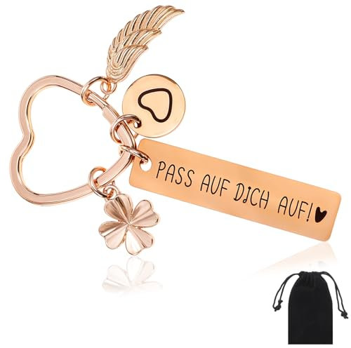 Schutzengel Auto Schlüsselanhänger Glücksbringer Pass auf dich auf Kleinigkeiten Adventskalender Füllung Frauen Mädchen Geburtstag 18 Führerschein Bestanden Geschenk Reisen Schutzengel Beste Freundin