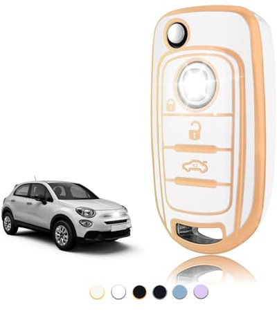 TOOMUME Cover Chiave TPU, Custodia Chiave Adatto per Fiat 500X Tipo Toro Argo Cronos Nuovo Doblo Egea Freedom Grazie Dodge Neon, Copri Chiavi Guscio Chiave Auto Telecomando - Flip Key