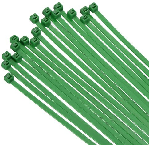 sourcing map 100PCS Cable Zip Ties 10 Inch, Self-Locking Nylon Wire Ties with 50 lbs Tensile Strength for Indoor and Outdoor, Green