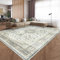 HOMFINE Vintage Teppich Wohnzimmer Waschbar - Kurzflor Waschbarer Teppich Super Weich rutschfest Blumen Design Groß Wohnzimmerteppich für Schlafzimmer Esszimmer Beige Grün 120 x 170 cm