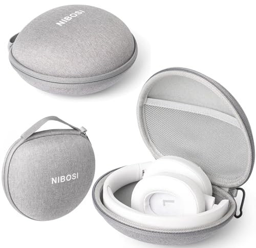 Honbobo Tasche Case für JBL Tune 760 NC, JBL Tune 770 NC, Soundcore von Anker Q20i, Tragetasche mit Haken für Faltbare Bluetooth Kopfhörer,18 * 17 * 8.3CM (Gray)