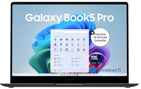 Samsung Galaxy Book5 Pro AI-Laptop, 14-Zoll-Display, AI-Notebook mit Intel Core Ultra 5 Prozessor, 16 GB RAM, 512 GB Speicher, Copilot+ PC, Moonstone Gray, 3 Jahre Herstellergarantie