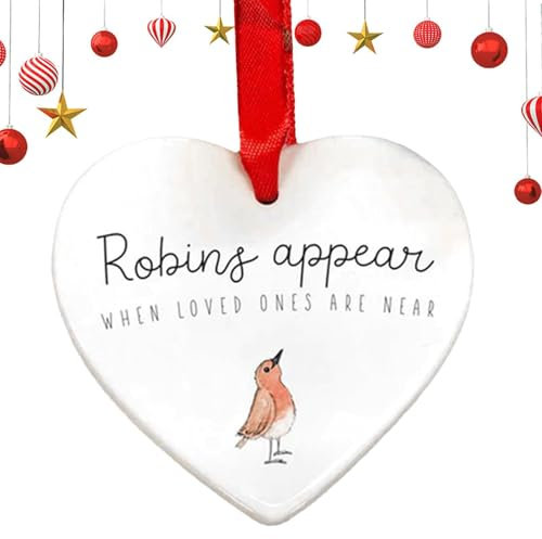 Keramik-Weihnachtsdeko I You Lived Next Door - Hängende Herzdekoration | Keramikherz Anhänger für Baumschmuck, Tischdekorationen und Kadenverpackung