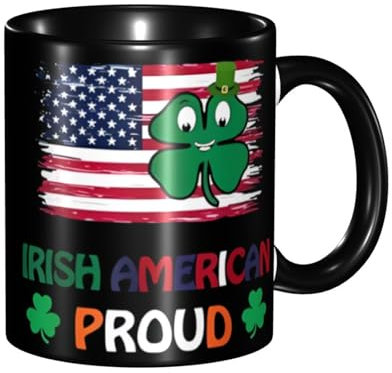 Tazas de café con raíces irlandesas, de 11 onzas, con la bandera de Irlanda, para el día de San Patricio, para beber, para té, para mujeres y hombres