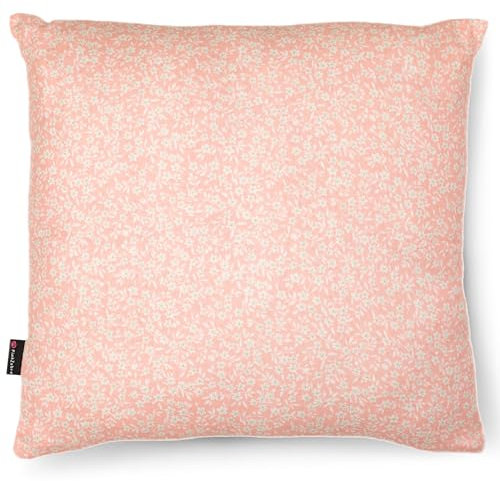 PinkZebra Bio-Musselin Kissenbezug 80 x 80 cm für Kinder & Erwachsene, weicher, Kopfkissenbezug GOTS-Zertifizierung, Made in EU, Kissenhülle mit Reißverschluss, Blumen Rosa