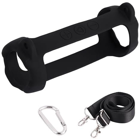 Silicone Cover Case for JBL Flip 7 Portable Bluetooth Speaker, Protective Carrying Protective Skin Holder for JBL Flip 7 Speaker Accessories (Black)