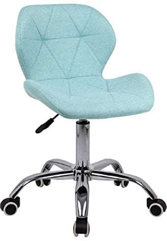 Hadwin Modern Fabric Swivel Office Chair, Height Adjustable Padded Armless Desk Chair with Wheels for Home Office, Green