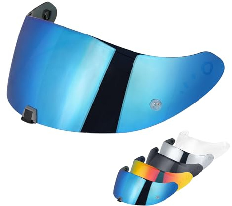 Helmvisier für EXO 520 1400 R1, Motorradhelm Visier,UV Schutz Helmvisier,Motorrad Windschutz Helm Objektiv Visier.Motorradhelm Visier Ersatz (Blau)
