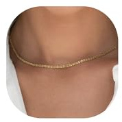 RMMD Kette Gold Damen, 18K Vergoldet Dünne GoldKette ohne Anhänger Kette Goldene Halskette Damen Ketten Schmuck Gold Necklace Women Jewelry Geschenke für Freundin Frauen Teenager Mädchen