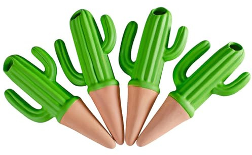 Licsaliwe Kaktus -Wasser -Spikes, 4pcs 60 ml Terrakotta Pflanzenwasserer für Innenpflanzen im Freien im Freien
