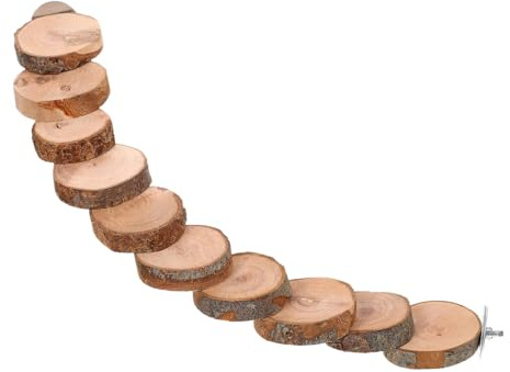 VICASKY Hamster Kletterleiter aus Hochwertigem Apfelholz Vogelstange für Wellensittiche und Kleintiere Robustes Holzspielzeug zum Klettern Beißtauglich Einfacher Einbau für Käfig und