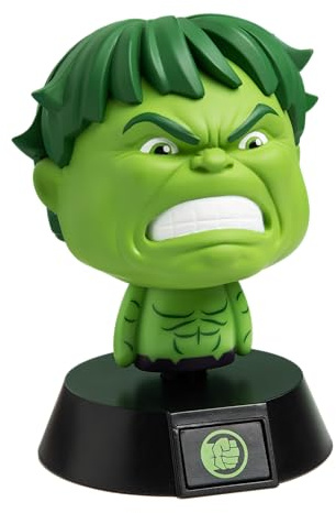 Paladone Marvel Hulk Icon Light, 11cm LED Desk or Bedside Lamp, Battery Powered AAA, Officially Licensed Marvel Collectible, Compact Night Light