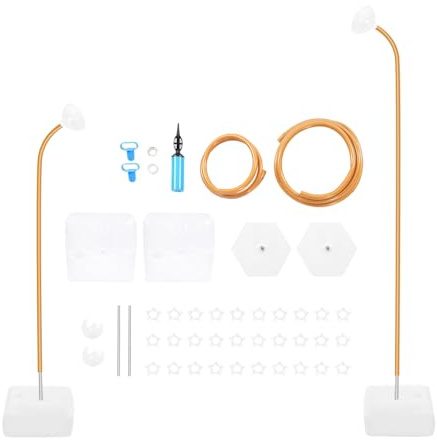 OUBUBY Ballonbogen Kit, 2.5M & 1.5M Luftballon Bogen Gestell Freie Biegung Ballonständer Gold Metall Kreis Girlande Rahmen Hochzeitsbogen Gestell für Hochzeiten, Babypartys und Geburtstagsfeiern