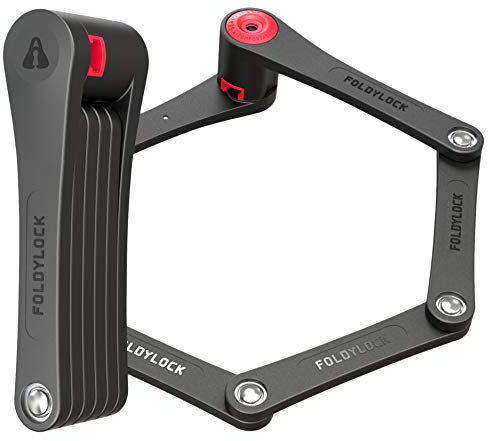 FoldyLock Classic Folding Bike Lock - Patented Sleek High Security Bicycle Lock - Heavy Duty Anti Theft Smart Secure Guard with Keys and Frame Mount for Electric e-Bikes and City Bikes - 95cm