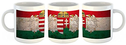 Unified Distribution Ungarn Flagge rot weiß grün - Tasse mit Motiv Bedruckt, 300ml C-Henkel. Tolles Geschenk für Büro, Küche, Geburtstag, Ihre Neue Lieblingstasse zum Frühstück