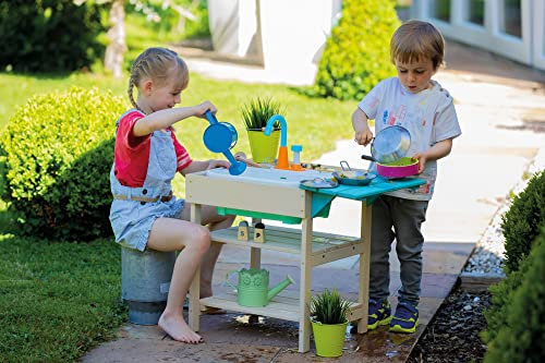 Cocina de Barro Infantil de Madera con Fregadero y Bomba de Agua