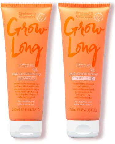 Umberto Giannini Grow Long Shampoo & Conditioner Duo, Vegan & Cruelty Free Root Stimulating Shampoo & Hair Extenening Conditioner Bundle, 2 Pack