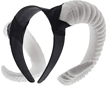 Zac's Alter Ego Evil Witch Ridged Devil Ram Goat Horn Headband - Halloween