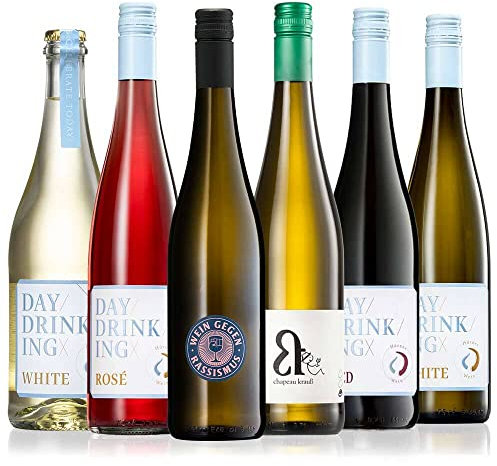 GEILE WEINE Weinpaket VEGAN (6 x 0,75) Probierpaket mit Weißwein, Roséwein und Rotwein von Winzern aus Deutschland