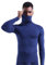 Zueauns Thermooberteile für Herren Rollkragen Langarmshirts Sport Unterwäsche Winter Warm Weich Unterhemd Oberteil(Blau),L