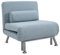 HOMCOM Linen Chair Bed, 3-in-1 Convertible Sleeper Chair with Adjustable Backrest, Pillow, for Living Room, Bedroom, Sky Blue