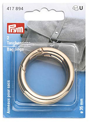 Prym 417894 35 mm New Gold Taschenringe, Zinklegierung