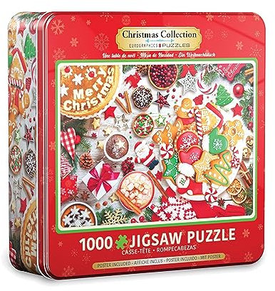 Eurographics Puzzle in Tin: Christmas Table, 1000 Piece Puzzle for Adults