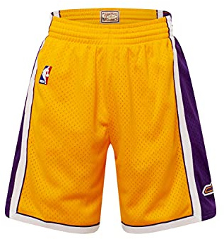 Mitchell & Ness Herren Hose LOS Angeles Lakers goldgelb/dunkellila/weiß XL