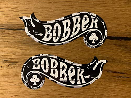MG416 / 2X Bobber Oldschool Aufkleber je 11x4,5cm Motorrad Biker Sticker Racing Oldtimer Vintage Retro Style Custom Umbau Rockabilly