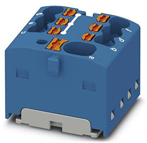 PHOENIX CONTACT PTFIX 4/6X1.5-G BU Verteilerblock, 450V Nennspannung, 17.5A Nennstrom, Push-in-Anschluss, 7 Anzahl der Anschlüsse, 19mm Breite, 18.7mm Höhe, Blau, 20 Stück