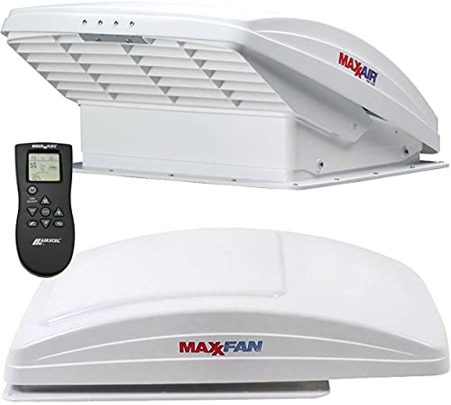 Maxxfan, lucernario deluxe per lucernario, 40 x 40 cm, bianco con ventilatore