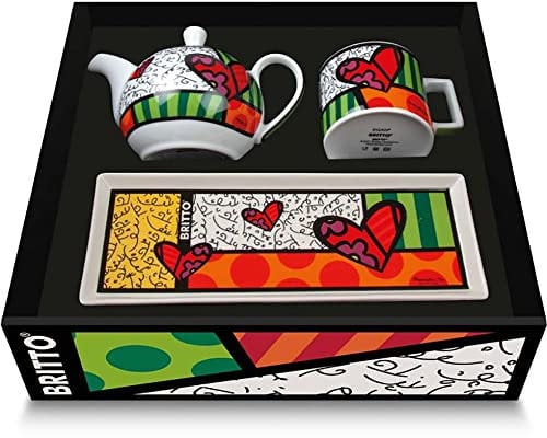 Egan Set Teiera, Tazza Cappuccino e Vassoio Collezione Britto Icons. Oggetto Realizzato in Porcellana Multicolore. La referenza è PBTSET/1CU