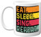 Birthday Mug Gifts for Men Women Him Her - Eat, Sleep, Sing, Repeat - Funny Happy Birthday Present Gift for Song Music Lovers, 11oz Ceramic Dishwasher Safe Premium Mugs