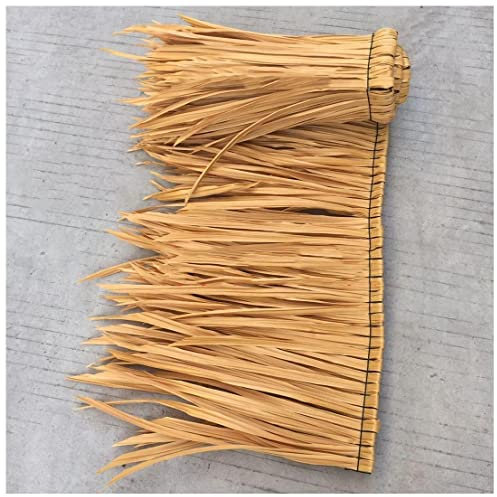 NAKAN Rollo de Paja de Palma Sintética Retardante de Llama Hierba Ciega de Pato Cubierta de Sombrilla Decoración Tropical Patio Sombrilla Jardín(Size:0.5x1m/19x39in,Color:Amarillo)