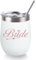 Nwvuop Bride to Be Gift, Wedding & Bridal Shower Gifts - Stainless Steel Wine Tumblers with Straw, White