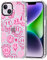 MOSNOVO Cover per iPhone 14 Plus - Custodia Trasparente Sottile Antiurto in TPU+PC per Telefono [Protezione Caduta da 6,6 Piedi/Anti-Peel] - Facce Sorridenti Rosa Gocciolanti con Positività