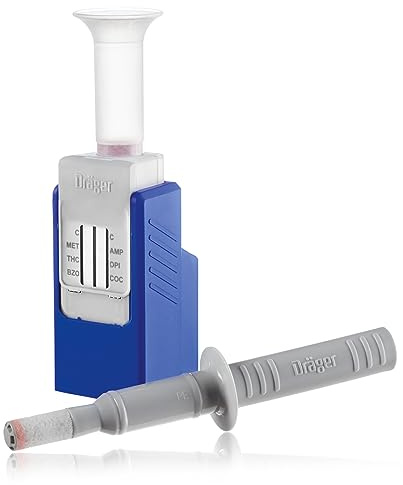Dräger DrugCheck 3000 Test multidroga de saliva, Detector de 6 drogas | THC (marihuana), benzodiacepina, cocaína, anfetaminas, MDMA y opiáceos, Test de efecto agudo de un solo uso