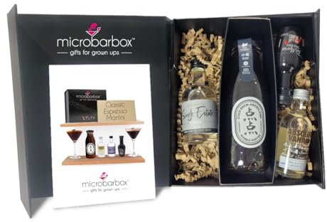MicroBarBox Espresso Martini Cocktail Gift Set in a Classic Magnet Gift Box | featuring: two Vodka Espresso Martinis | Christmas & Birthday Gifts | 210ml Volume