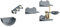 PawHut 4PCs Wall Mounted Cat Tree Cat Wall Shelves Furniture Climbing Shelf Set Kitten Activity Centre with Hammock, Scratching Post - Grey