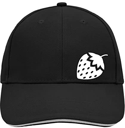 Huuraa Cappy Mütze Erdbeere Strawberry Geschenk Black/Light Grey Erdbeere Präsent