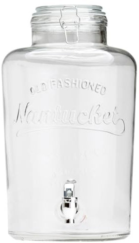 COOK CONCEPT, KA0099, Fontaine à boisson en verre transparent 10 Liitres, Géante, design en verre, large ouverture au sommet, Équipée d'un robinet, idéale pour barbecues, pique-niques