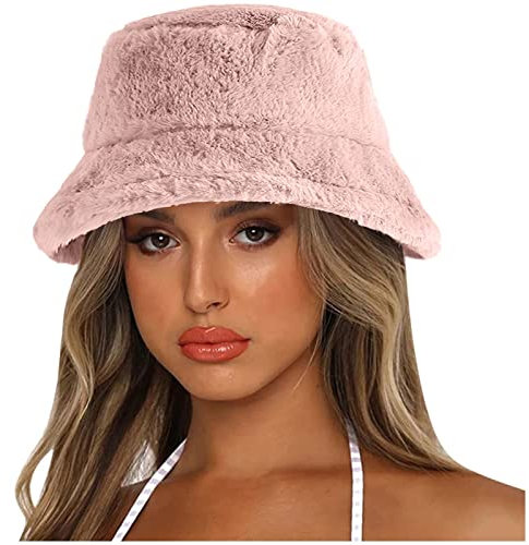 Winter Kunstfellmütze Wintermütze Winter Warme Plüsch Fischer Mütze Wintermütze Bucket Hat Plüsch Kunstpelz Flauschige Fischerhut Anglerhut Schlapphut Freizeithut Damenmütze Plüsch Bucket Hat