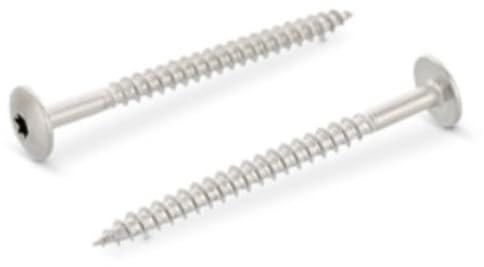 Trespo Lot de 50 vis à bois, 5,5 x 60 mm, en acier inoxydable A2/V2A, à tête bombée et à six pans creux, pour construction en bois, inoxydables, nues