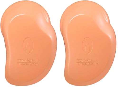 Tangle Teezer | The Original Plant-Based Detangling Brush for Wet & Dry Hair | 85% Plant-Based | Two-Tiered Teeth |For Fine, Curly, Thick Hair & All Types| Made in England | Orange (Pack of 2)