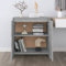 Tino Tech Credenza in Legno Multistrato 70x41x75cm Grigio cemento Credenza Cucina Moderna Mobiletto Multiuso Mobile Credenza Soggiorno Credenza Salvaspazio Mobiletto Corridoio Armadietto