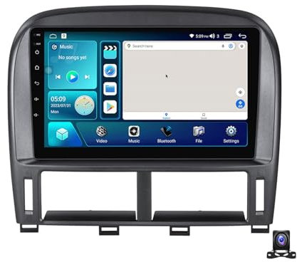 Android 12 Autoradio 9 Zoll Multimedia MP5 Video Player Für Lexus GS300 GS350 LS430 2004~2011 Mit AHD Rückfahrkamera GPS Navigation Unterstützt Carplay/Auto/FM Radio/DSP/Navi,B,4 Core M150S 2G+32G
