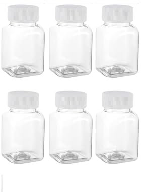 6 Pcs 3.5oz/100ml Small Juice Bottles Round Ginger Shot Bottles with Lids Plastic Leak-Proof Drink Bottles Reusable Shot Bottles for Smoothie,Juice,Ginger,Beer