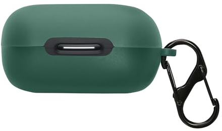 kwmobile Schutzhülle für Anker soundcore C30i Hülle - TPU Silikon Case für Kopfhörer Ladecase - stoßfestes Cover mit Karabiner - Dunkelgrün
