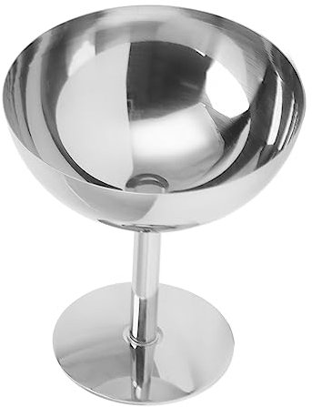 Walfront Coupes à Glace en Acier Inoxydable, Gobelet à Crème Glacée, Verres à Pied, Tasse pour Fête au Champagne, Coupes à Fruits, Bols à Dessert pour Crèmes Glacées, Sorbets, Puddings, Dessert
